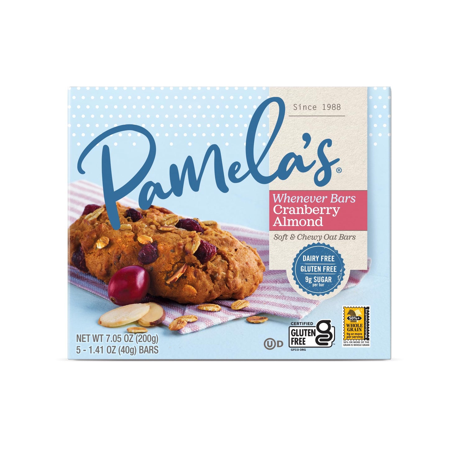 Pamela'S Products Bars - Oat Cranberry Almond - 1.4 Oz - 5 Ct