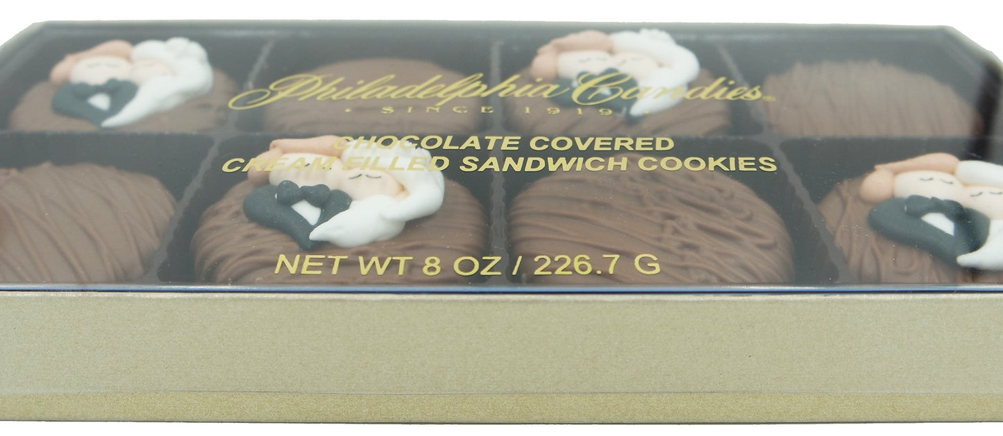 Philadelphia Candies Milk Chocolate Covered OREO Cookies, Wedding Heart Gift, 8 oz