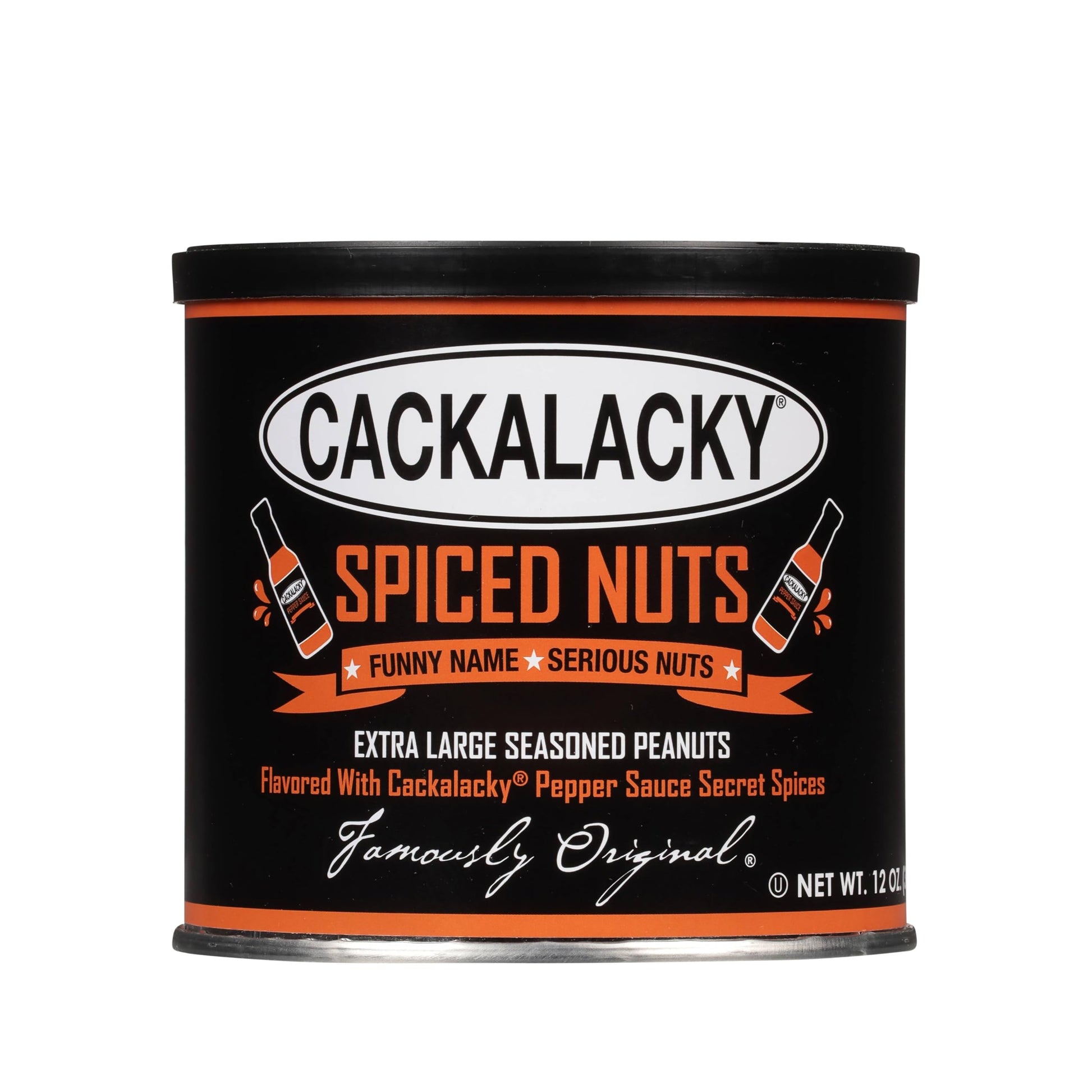 Cackalacky Spiced Nuts - Roasted North Carolina Peanuts with Fiery Pepper Sauce - 12 oz - Perfect for Parties & Beer Pairings