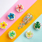 Gyufise 83Pcs Edible Tropical Palm Leaves Flowers Cupcake Toppers Palm Leaf Mini Flowers Cupcake Picks Hawaii Theme Cake Decorat