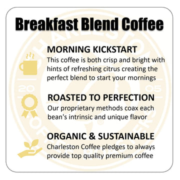 Charleston Coffee Roasters - Coffee Breakfast Ground - Case of 6-10.5 OZ (6x10.5 OZ)
