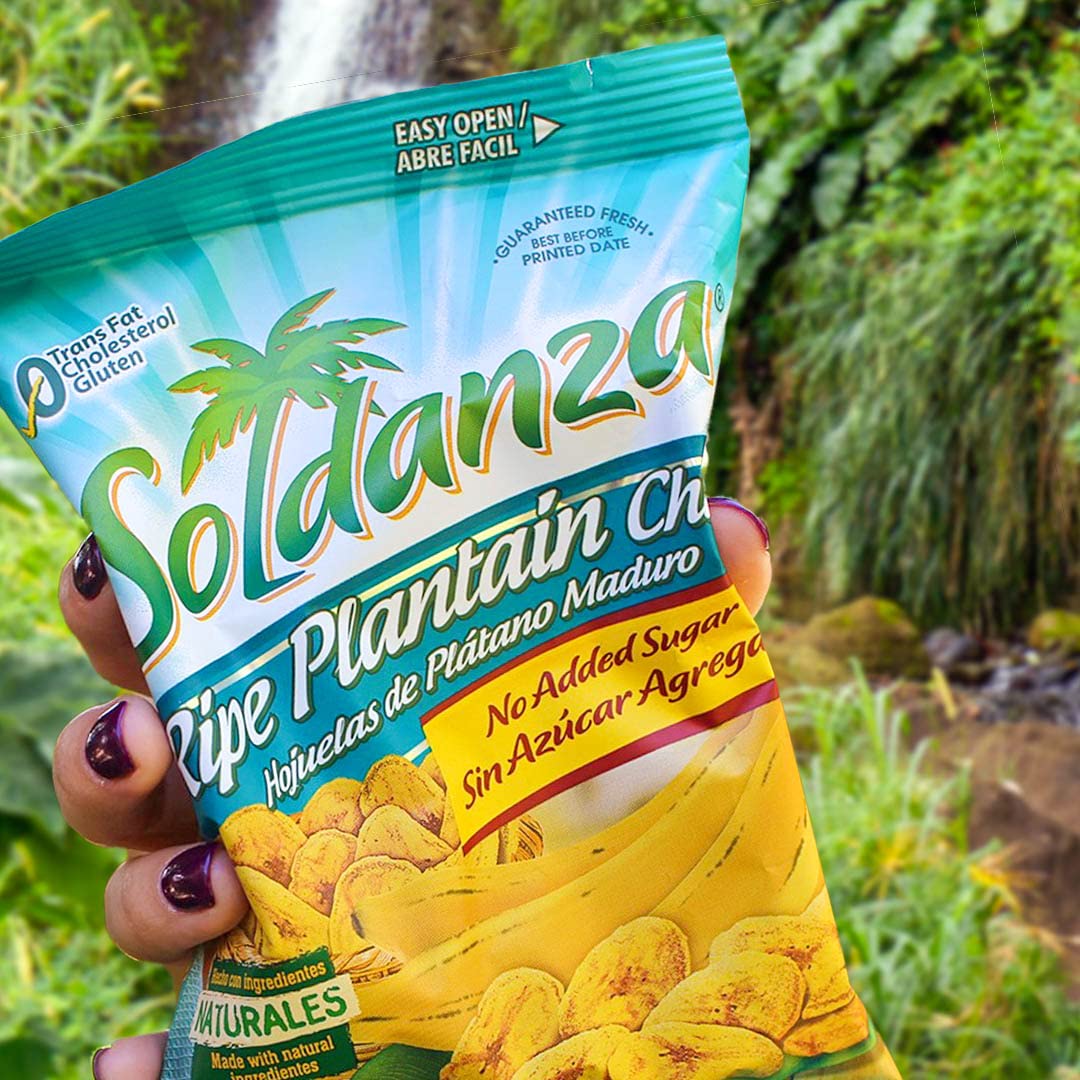 Soldanza Plantain Chips, Variety Pack 2.5 Oz (Pack Of 12) 4 X Salted Plantain Chips, 4 X Ripe Plantain Chips, 4 X Garlic Plantai