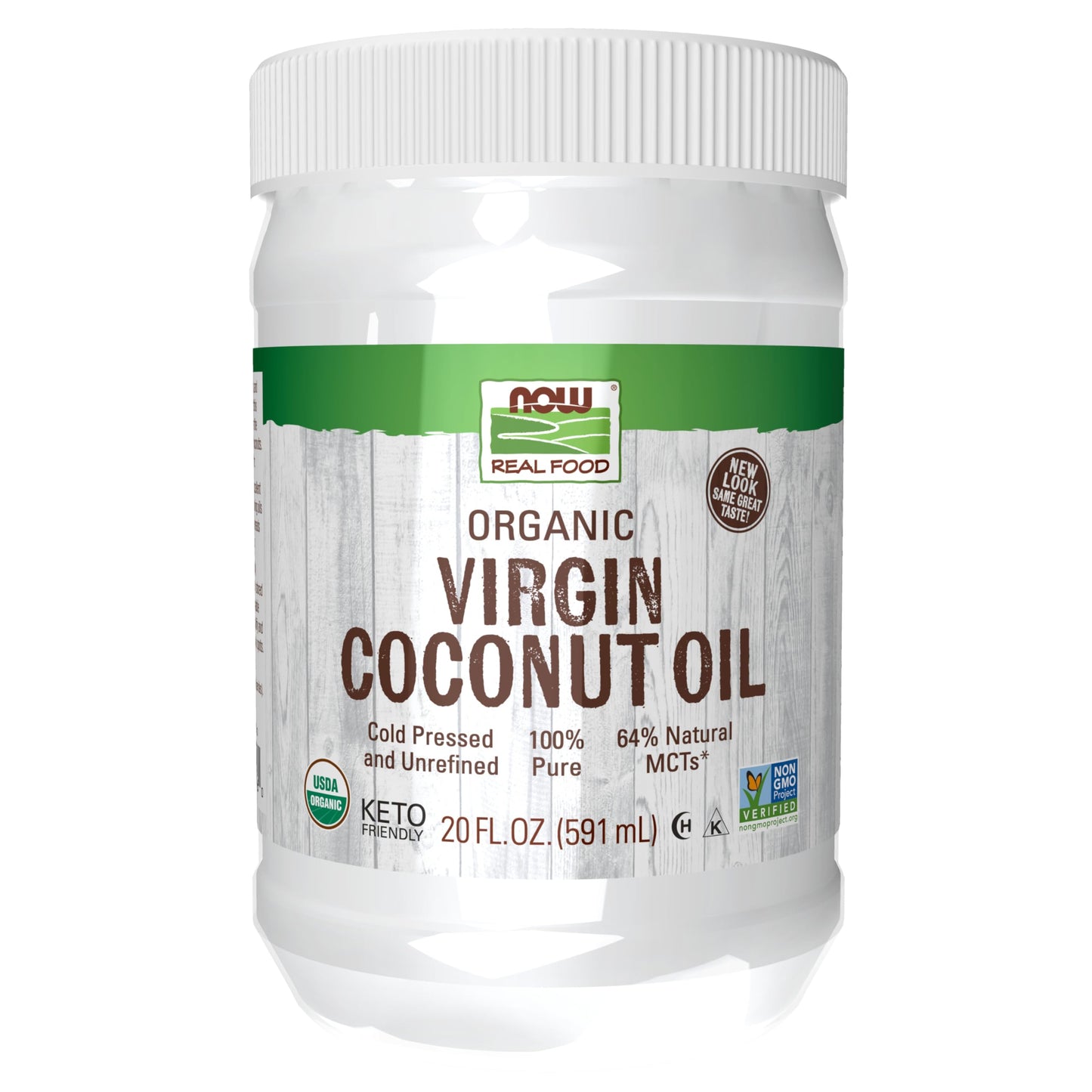 Now Foods, Certified Organic Virgin Coconut Cooking Oil, Cold-Presesed And Unrefined, Trans Fat Free, 100% Pure And Certified Non-Gmo, 20-Ounce