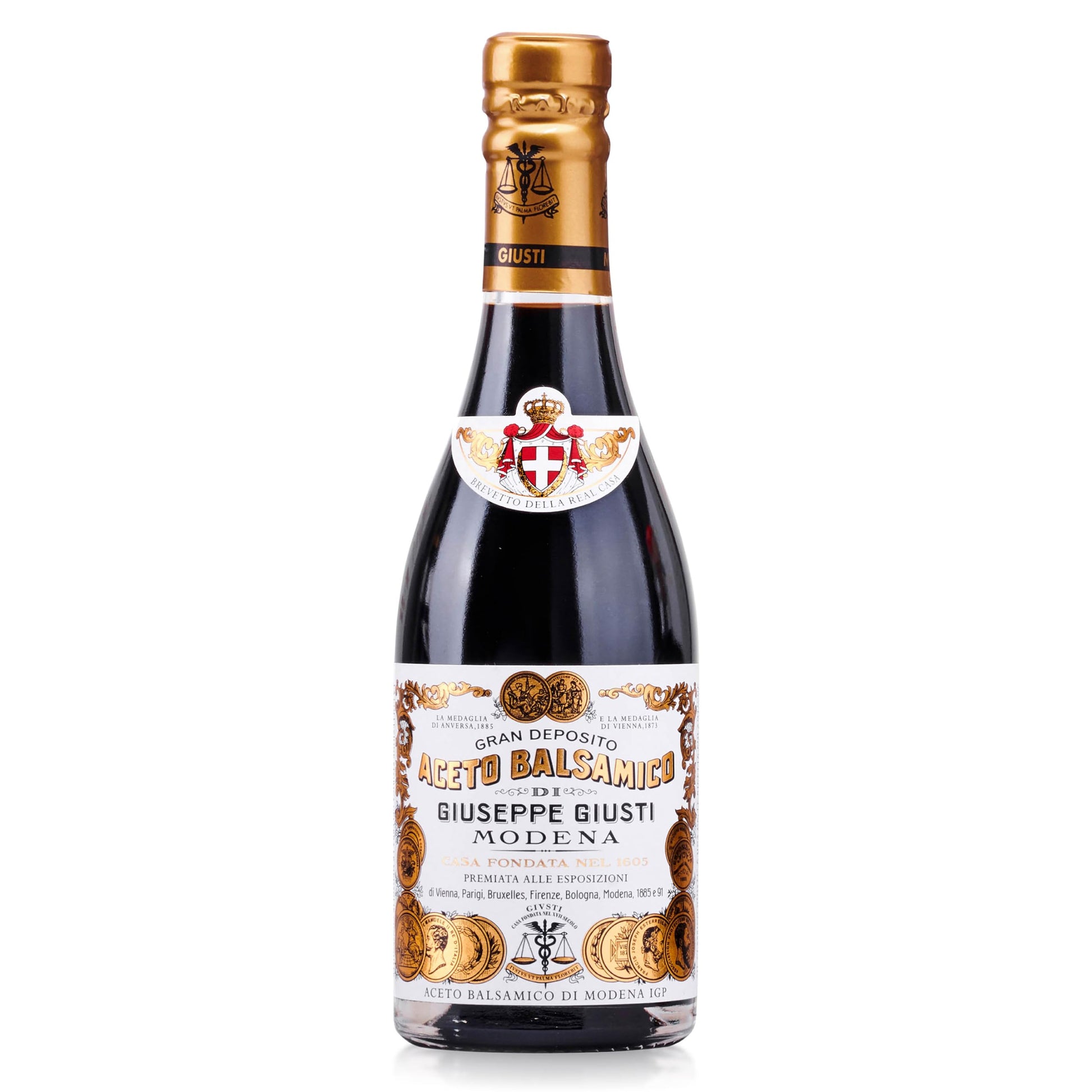 Giusti Balsamic Vinegar of Modena IGP, 8.45 fl oz, Black, Full-Bodied Aceto Balsamico, Made in Italy, Pack of 1
