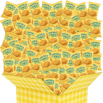 Generic Shortbread Cookies Gourmet Butter Treats, Individually Wrapped, 30 Bags (6 Cookies/Pack), Golden, Ideal for Gifts and Parties