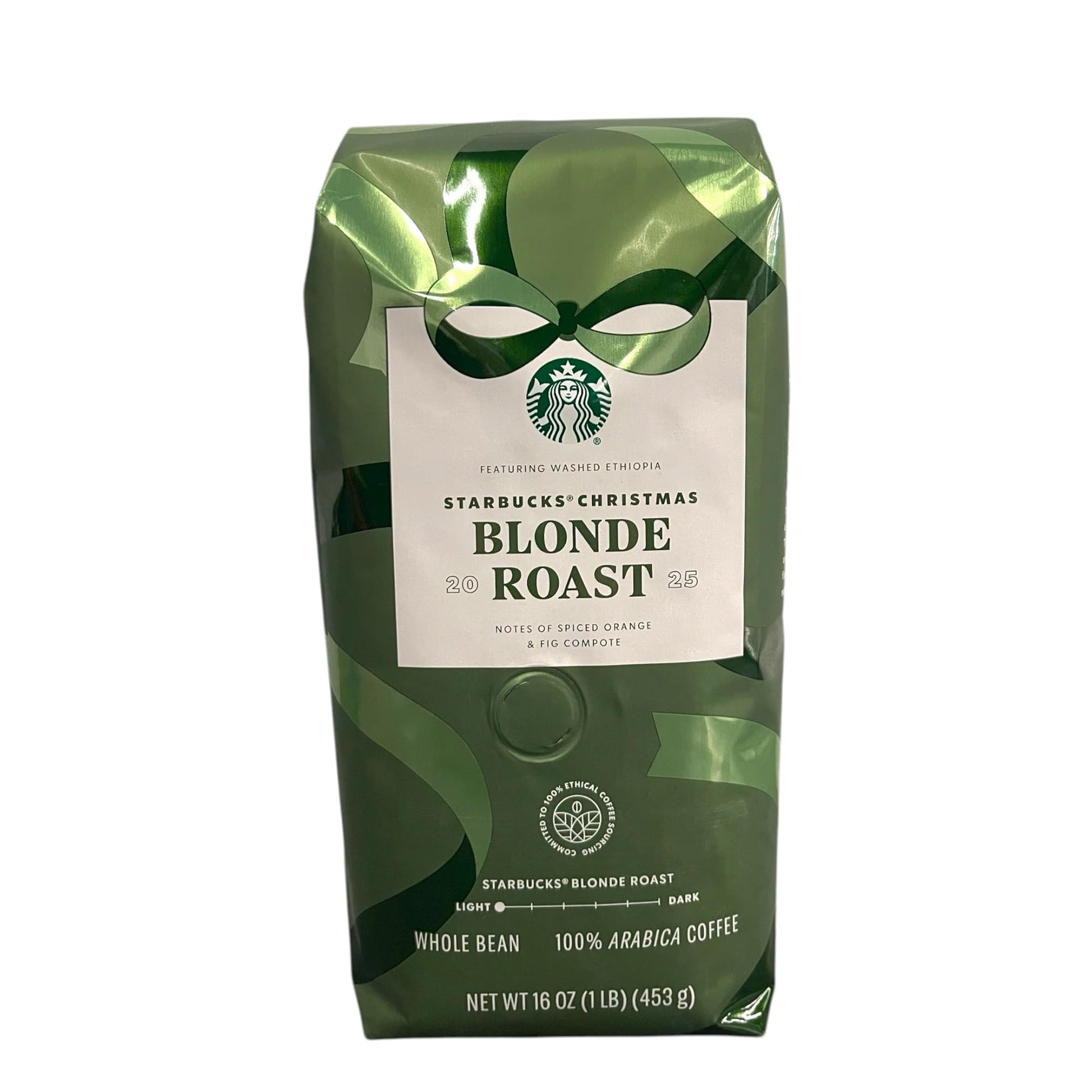 Starbucks Christmas Blonde Roast 2025 Whole Bean Coffee  Ethiopian And Asia/Pacific Blend  Spiced Citrus And Fig  16 Oz
