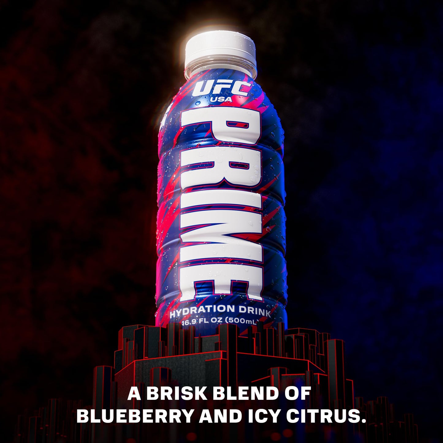 PRIME Hydration UFC  Sports Drinks  Electrolyte Enhanced for Replenishing Fluids  250mg BCAAs  B Vitamins  Antioxidants  Low Sugar  16.9 Fl Oz  12 Pack