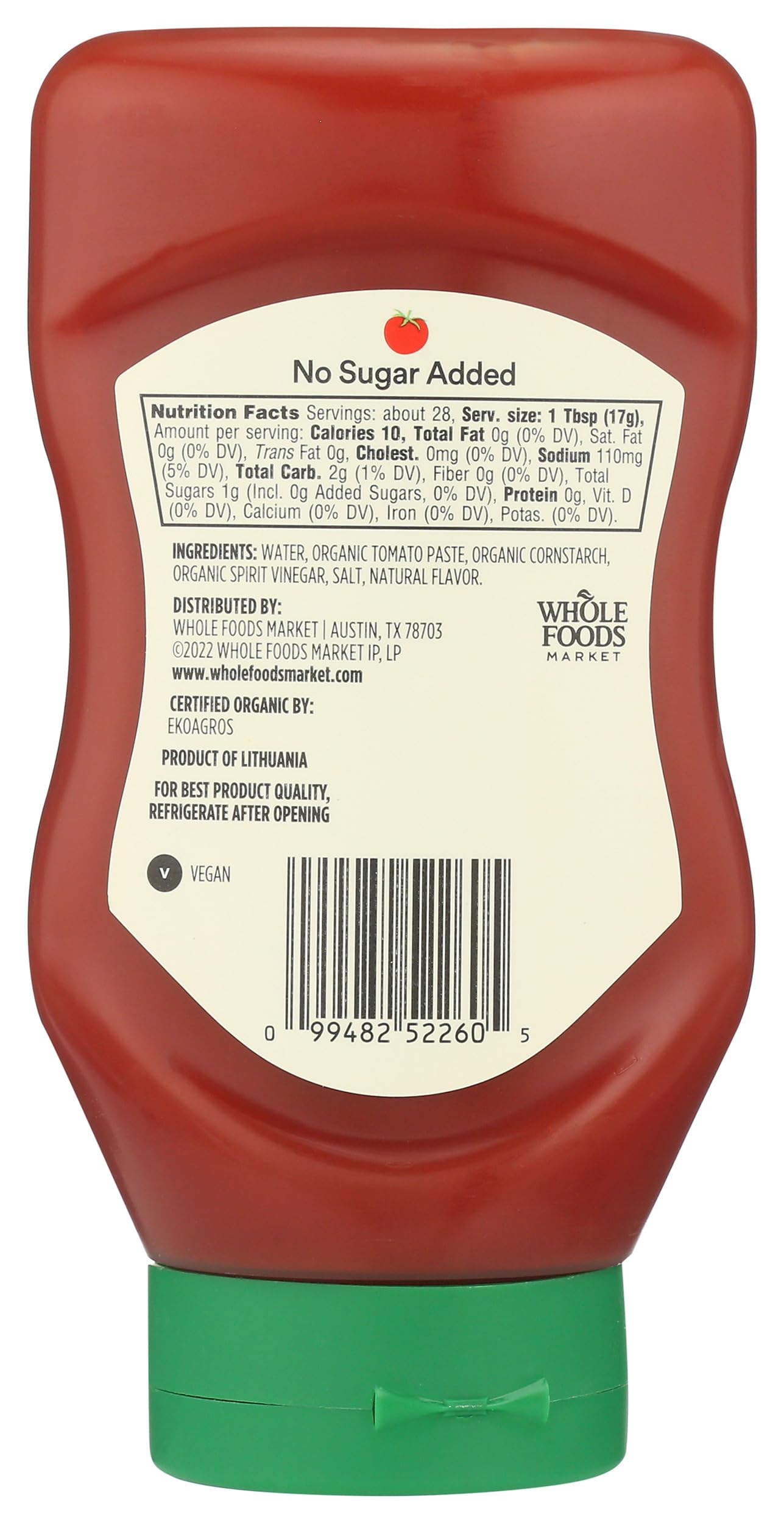 365 by Whole Foods Market Organic No Sugar Added Ketchup, 16.6 OZ