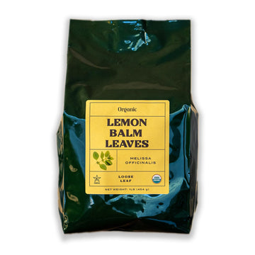 Worldwide Botanicals Organic Lemon Balm Tea, 1Lb - Loose Leaf Premium Herbal Tea | 100% Pure Lemon Balm Leaves | For Stress Reli