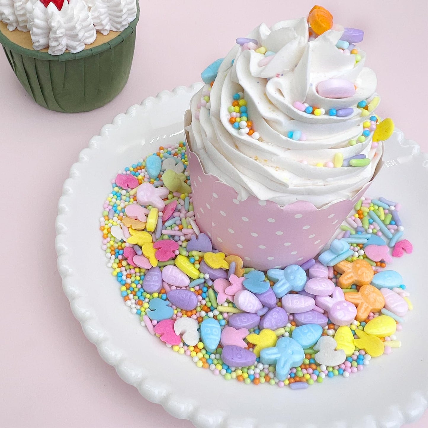 Easter Sprinkles For Cake Decorating, Pastel Sprinkles Mix With Bunny Carrot Jimmies Nonpareils For Cookies Baking Cake Ice Crea