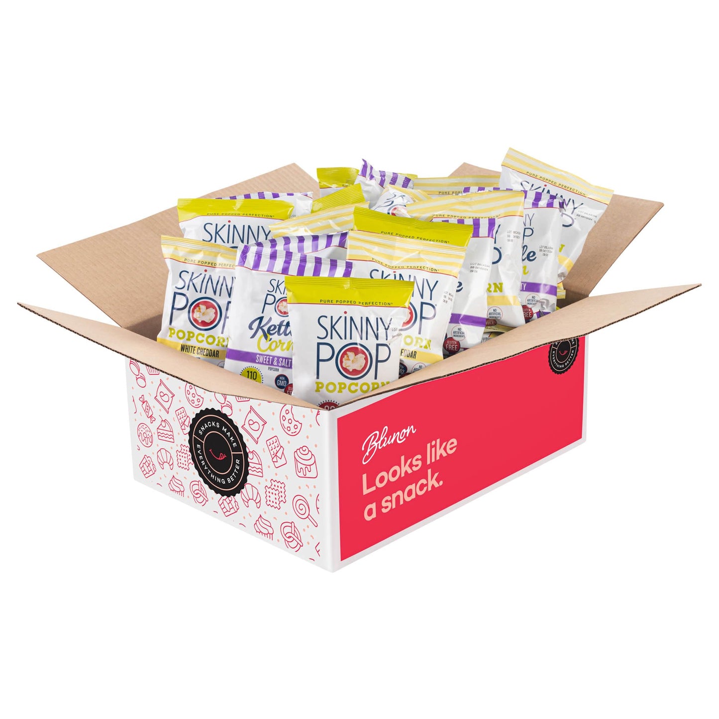 Skinny Pop Popcorn Variety Pack - Snack Bags Assortment Care Package - Care Package Gift Box (35 Count)
