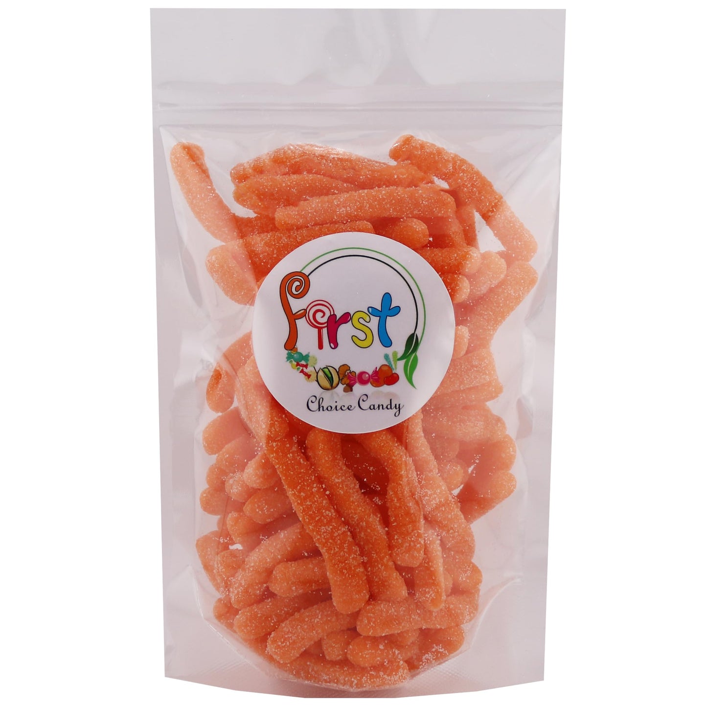 Firstchoicecandy Sweet & Sour Gummy Worms, Multi Flavors And Solid Colors (5 Pound, Sour Orange)