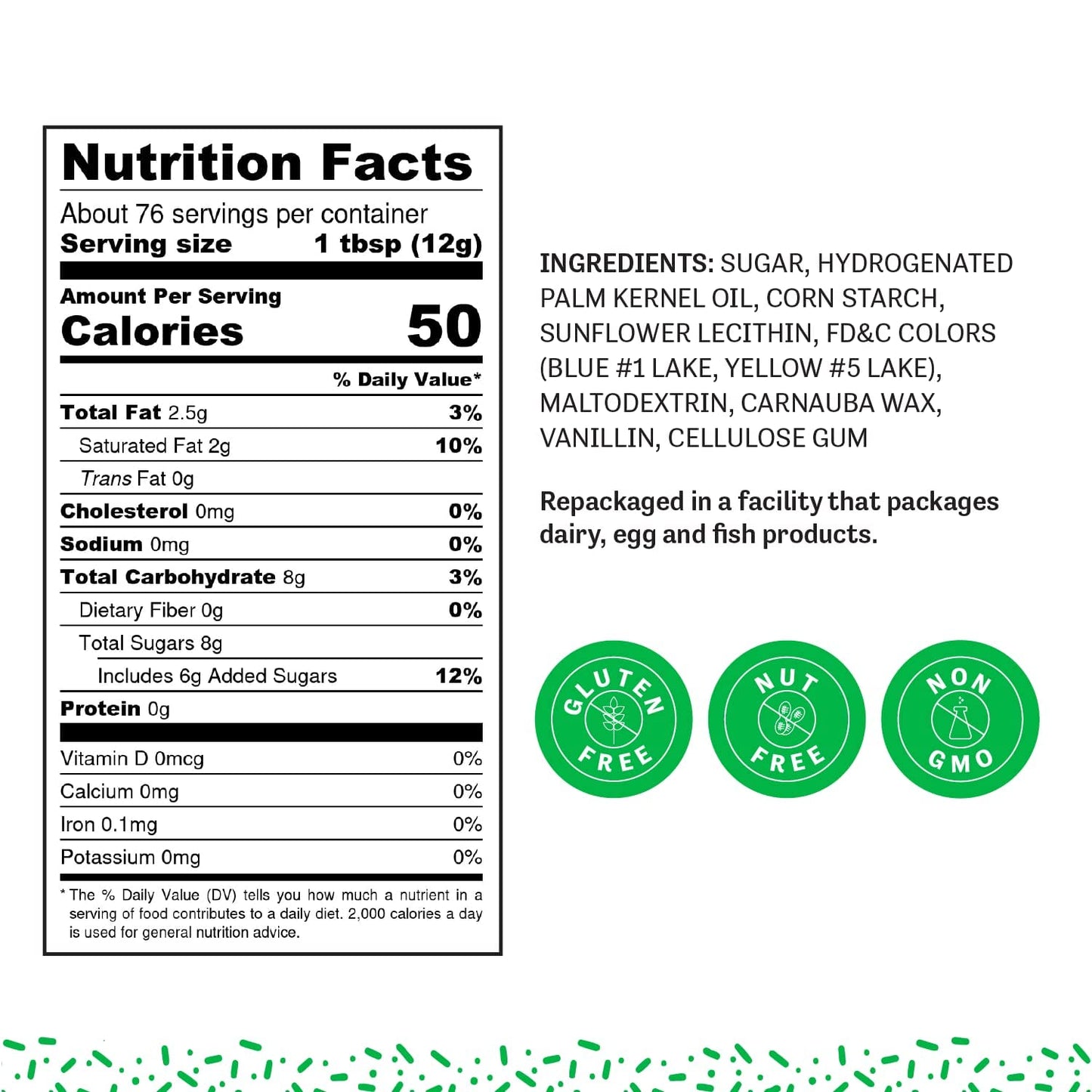 Judee'S Green Sprinkles 2 Lb - Gluten-Free And Nut-Free - Brighten Up Your Baked Goods - Great For Cookie And Cake Decoration -
