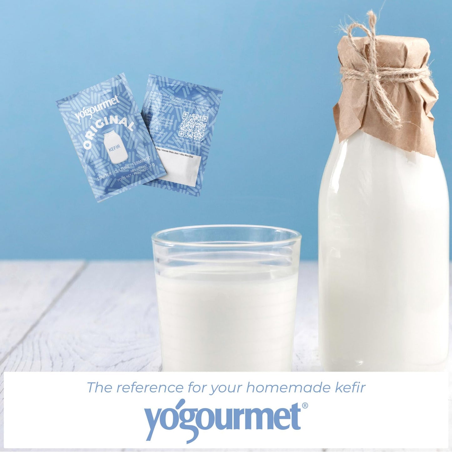 Yogourmet Kefir Starter Culture, All Natural, Gluten Free, 6 Sachets, Makes 6 Quarts, 0.11 Ounce Each