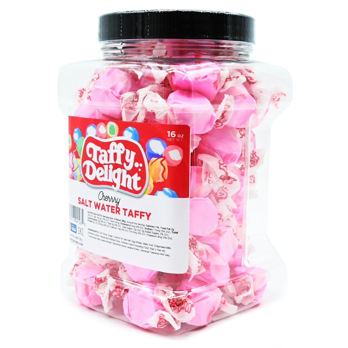 Taffy Delight Salt Water Taffy (16Oz, Cherry)