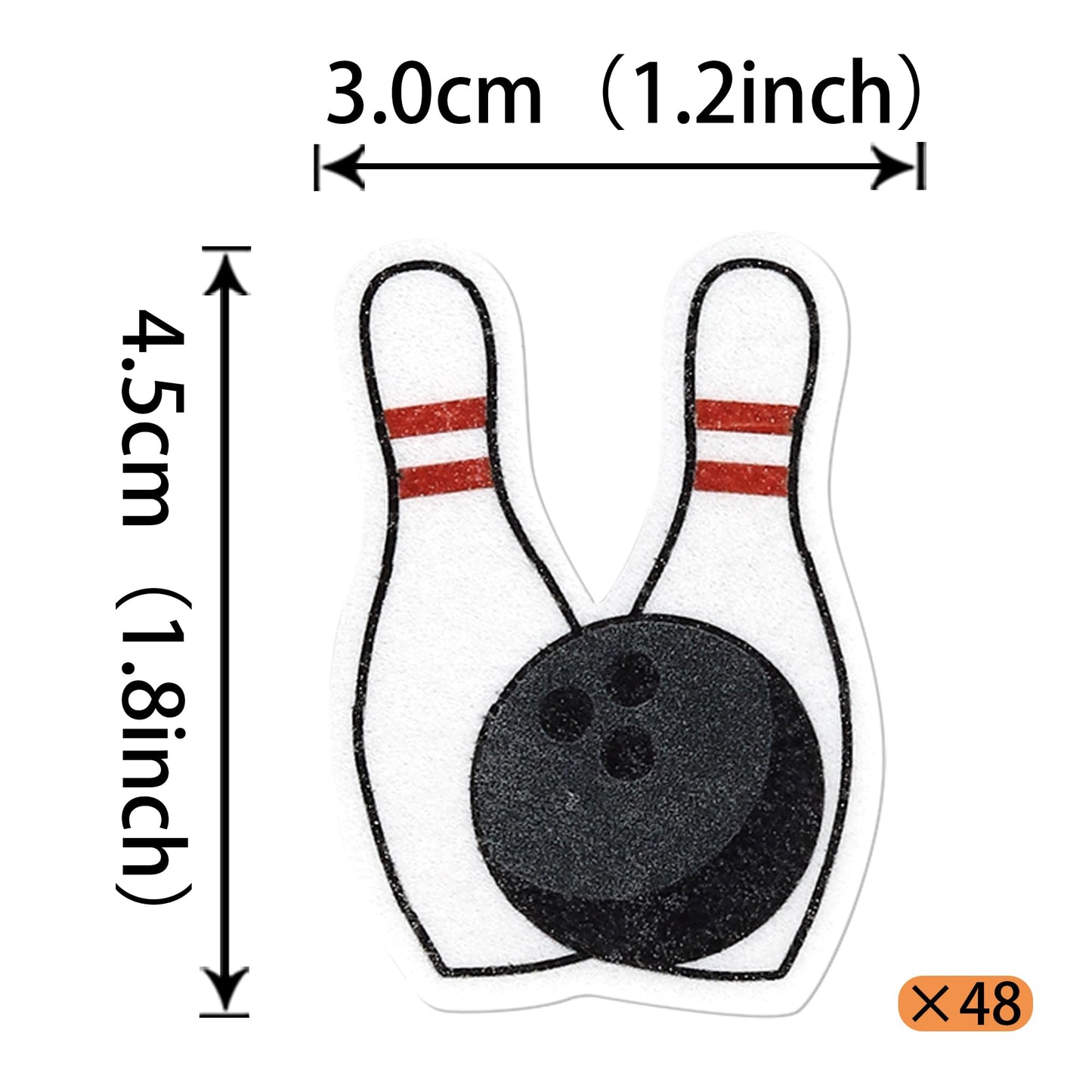 Rssta i 48 Pack Edible Bowling Cupcake Toppers - Sport Themed Decorations, 1.2x1.8 inch, Perfect for Birthday Parties & Baby Showers