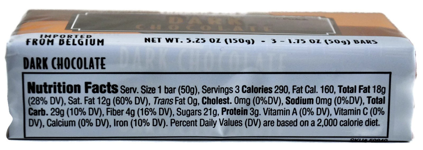 Trader Joe'S Belgian Dark Chocolate Bars, 1.75 Oz (2 Packs Of 3)
