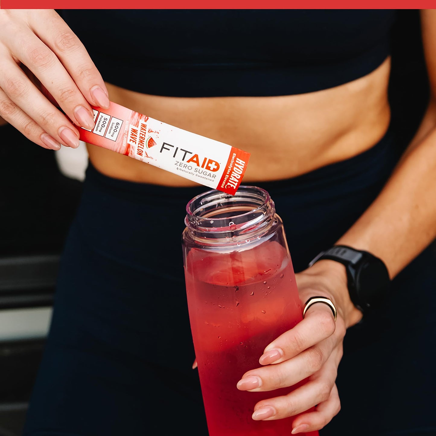 LIFEAID FITAID Hydrate Clean Electrolyte Mix  Zero Sugar  Balanced Electrolyte Ratios: 600mg Sodium  500mg Potassium  125mg Magnesium  Watermelon Wave  for Exercise & Active Hydration  30 Sticks