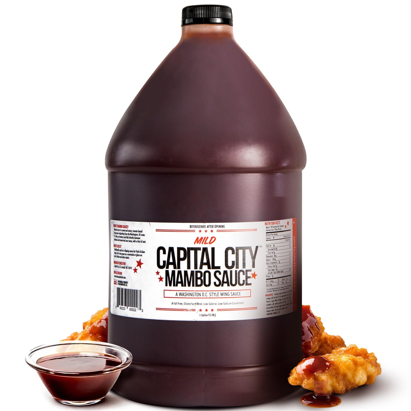 Capital City Mambo Sauce - Mild Recipe, Perfect for Wings & More, 128 Fl Oz (1 Gallon)