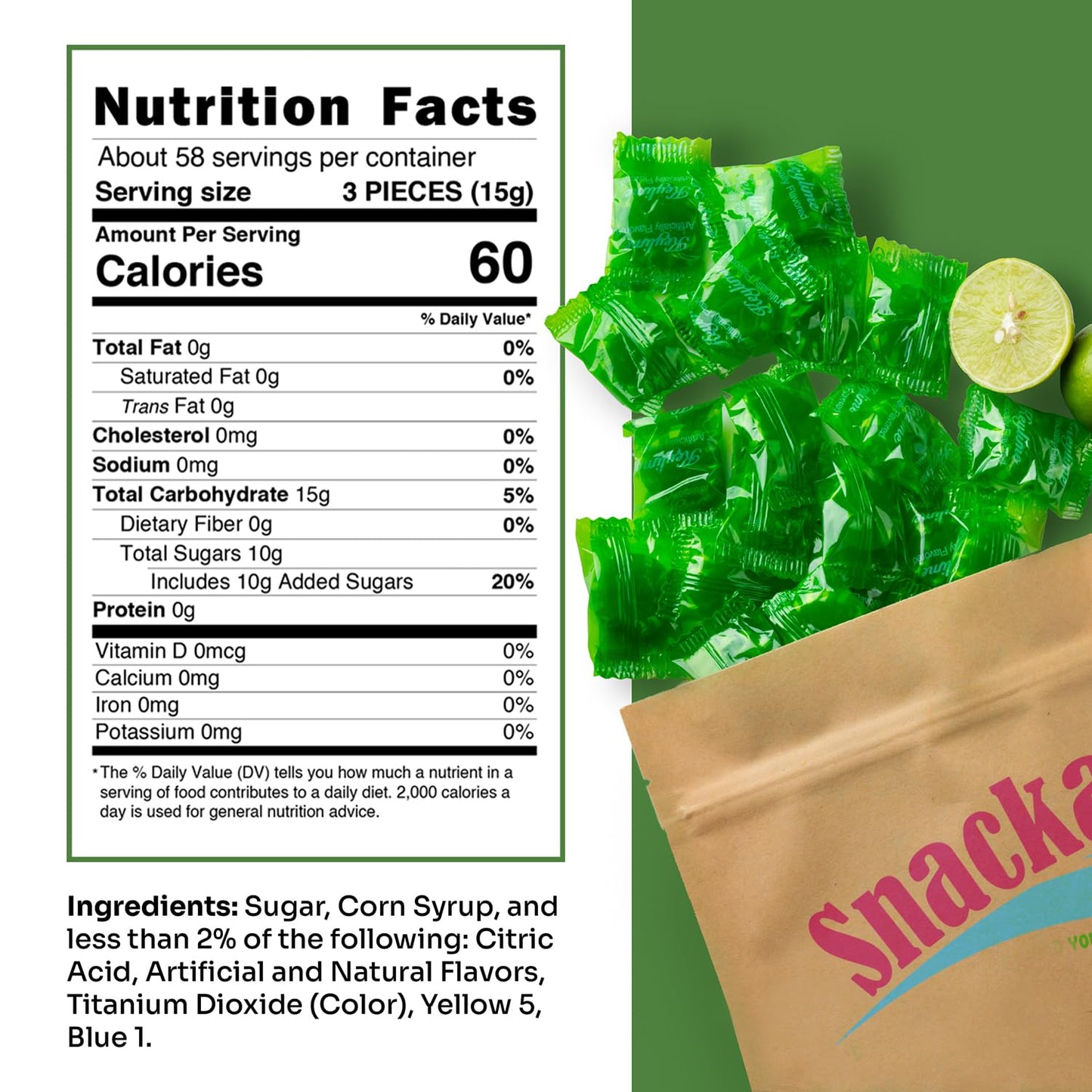 Starlight Candy, Individually Wrapped (2 Pound, Key Lime)