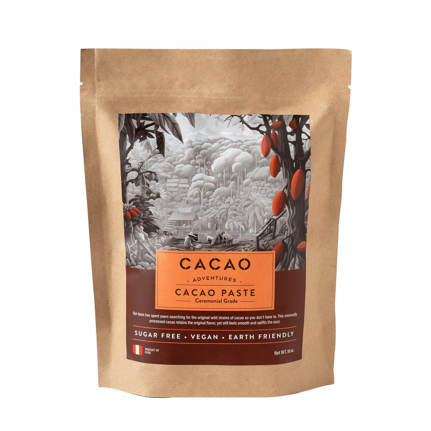 Cacao Adventures Ceremonial Grade Cacao | 100% Pure | Vegan | Unsweetened | 1 lb