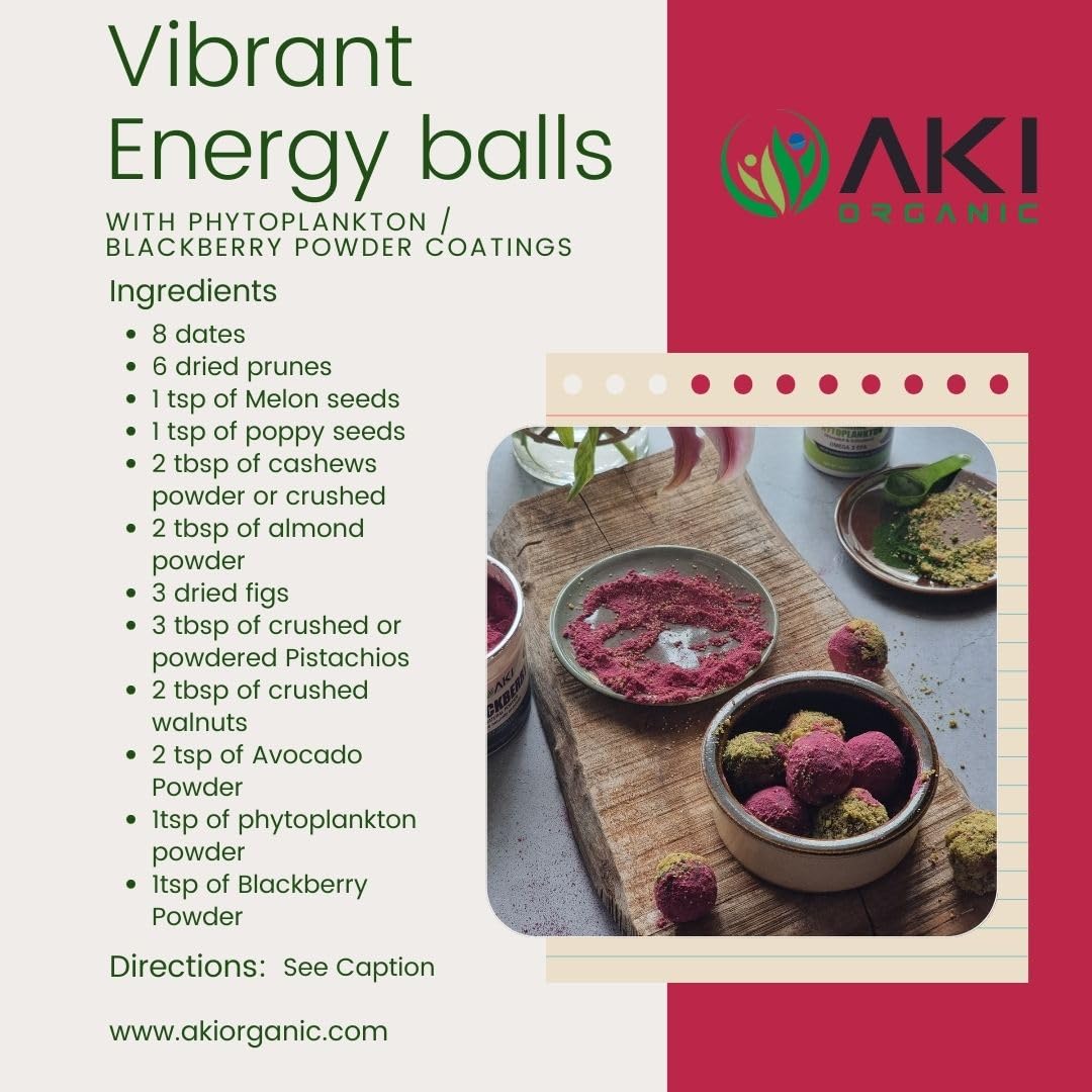 AKI ORGANIC BlackBerry Powder, 5.29 Oz - Nutrient-Rich, Sugar-Free, Vegan-Friendly, Perfect for Baking, Smoothies, and Flavoring