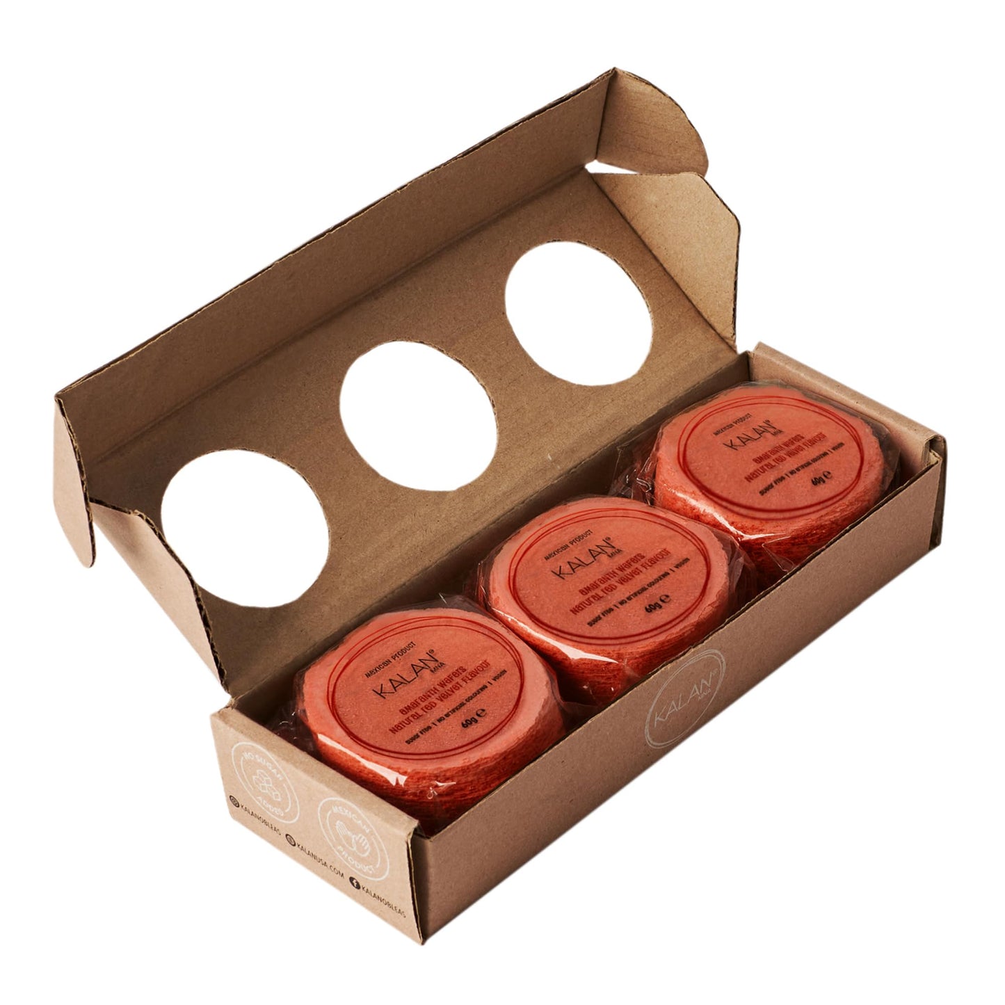 Kalan Red Velvet Amaranth Flour Wafer Thins, Vegan And Sugar-Free, Pack Of 3