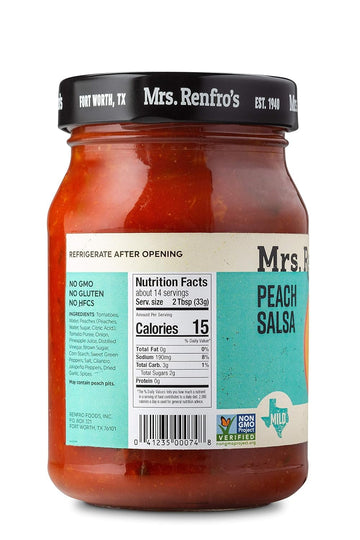Mrs. Renfros Salsa Peach Gourmet 16.0 OZ(Pack of 3)