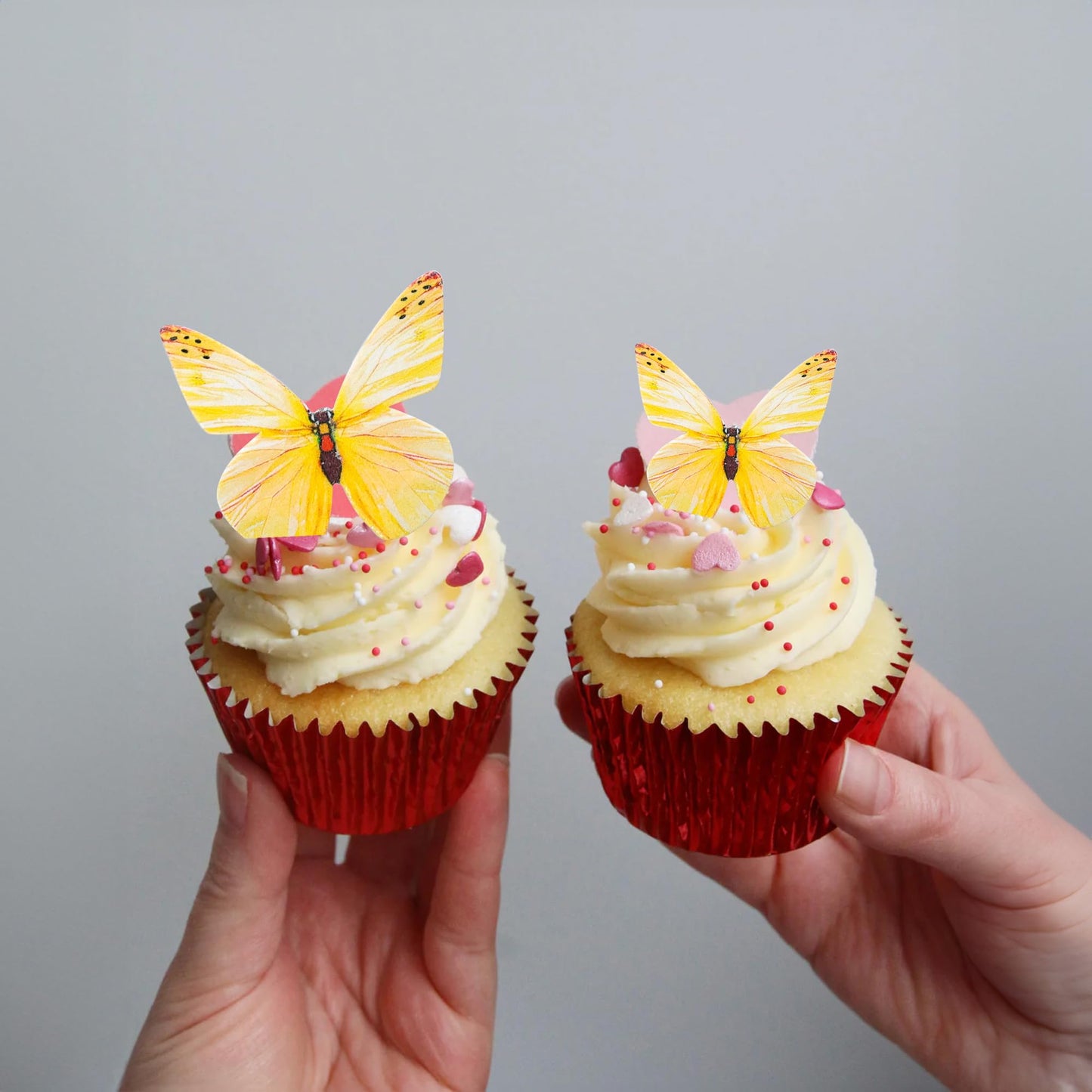 Gyufise 72Pcs Edible Cupcake Toppers - Wafer Paper Butterfly Cupcake Picks For Baby Shower & Kids Birthday Party Cake Supplies -