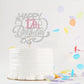 Monmon & Craft Happy 17Th Birthday Cake Topper/Cheers To 17 Years/Girls 17Th Birthday Party Decor Supplies - Silver & Pink Glitt