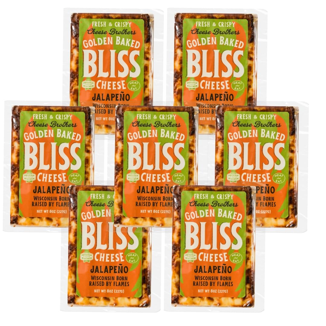 CHEESE BROTHERS INC Golden Baked Bliss Cheese - Jalapeno - 7 Pack - Heat & Eat - Made in Wisconsin