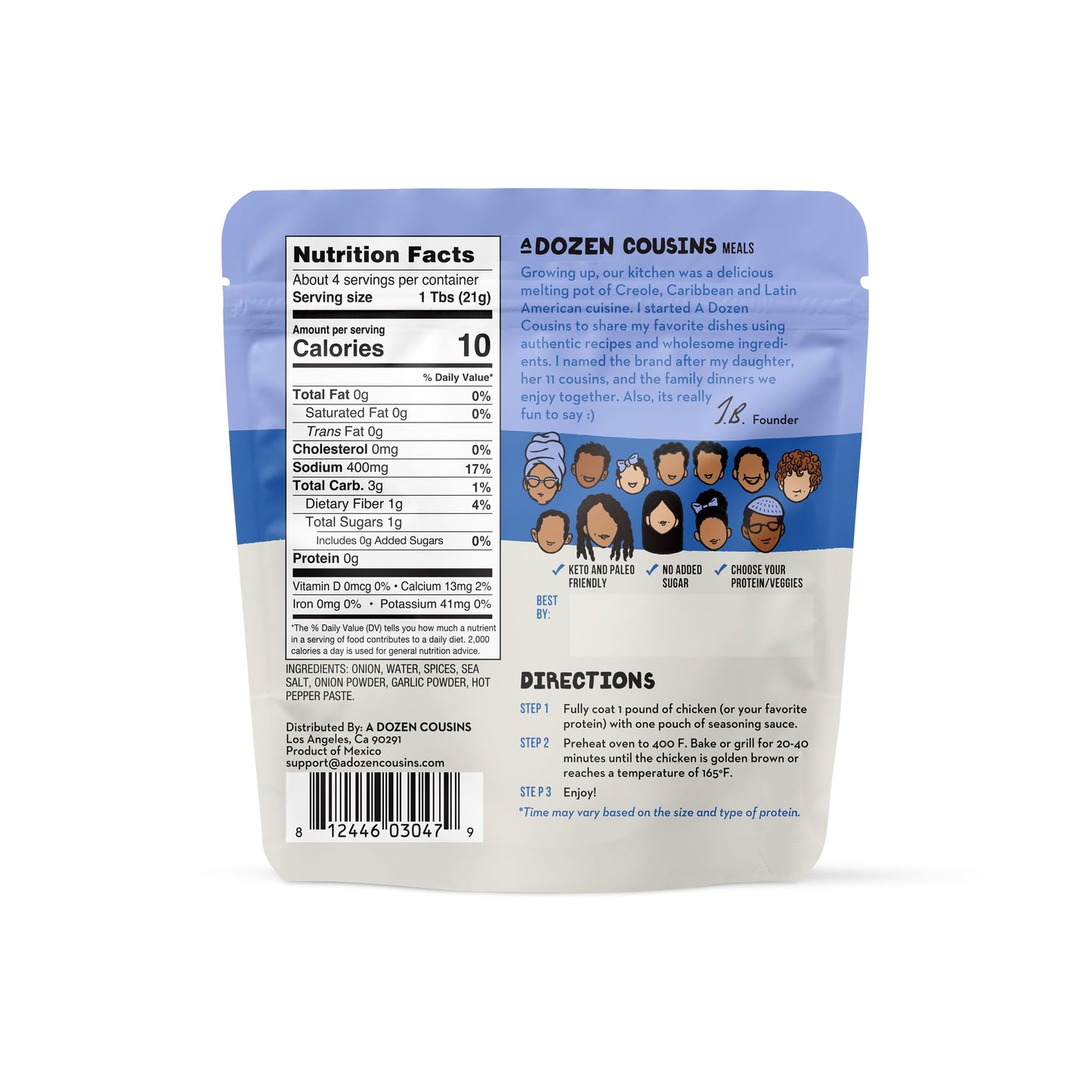 A Dozen Cousins Jamaican Jerk Marinade - Bold Seasoning Sauce for Chicken & BBQ - 10 Pack (3oz Each)