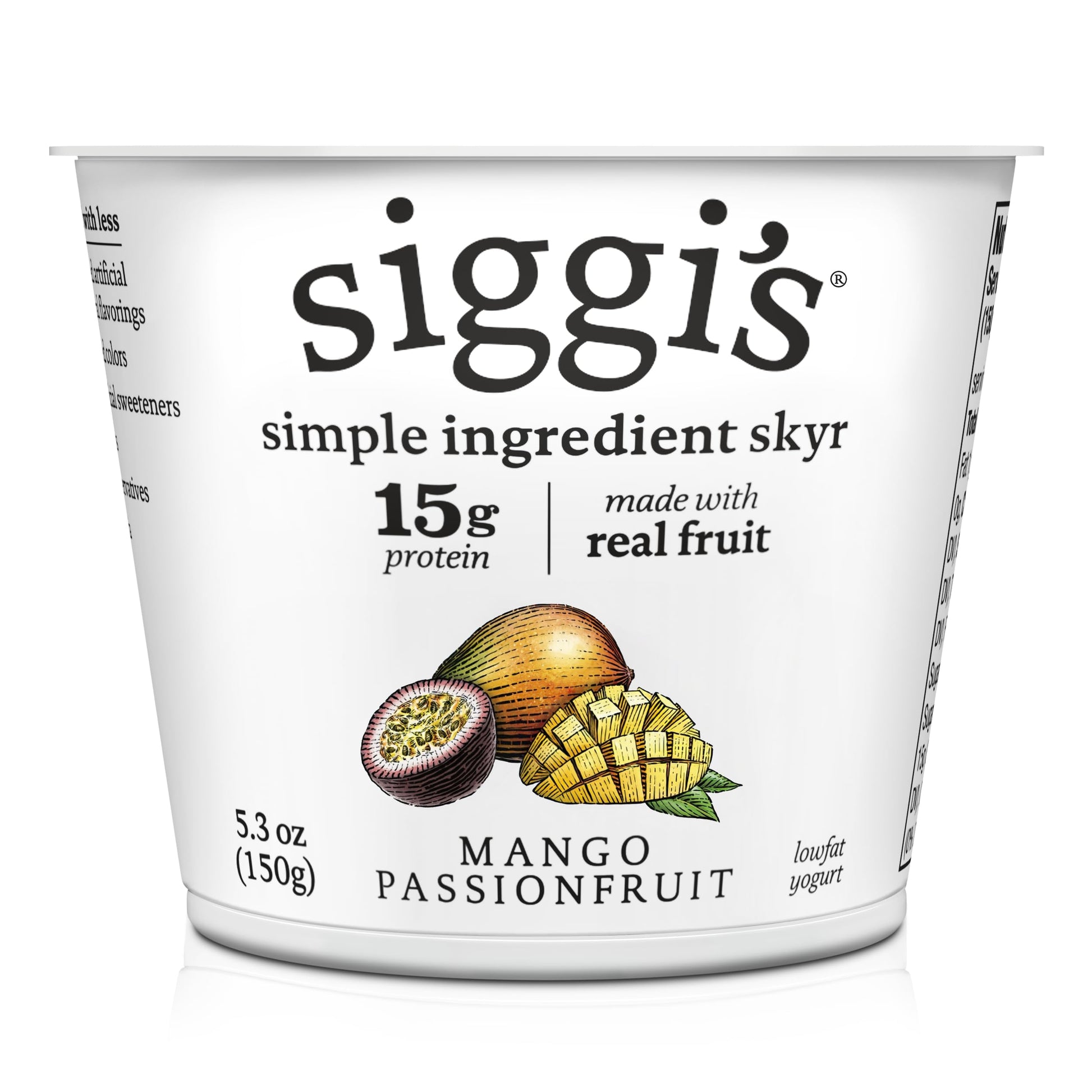 siggis Icelandic Strained Lowfat Yogurt, Mango Passionfruit, 5.3 oz., Single Serve Cup