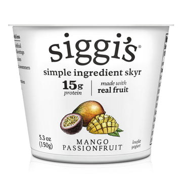 siggis Icelandic Strained Lowfat Yogurt, Mango Passionfruit, 5.3 oz., Single Serve Cup