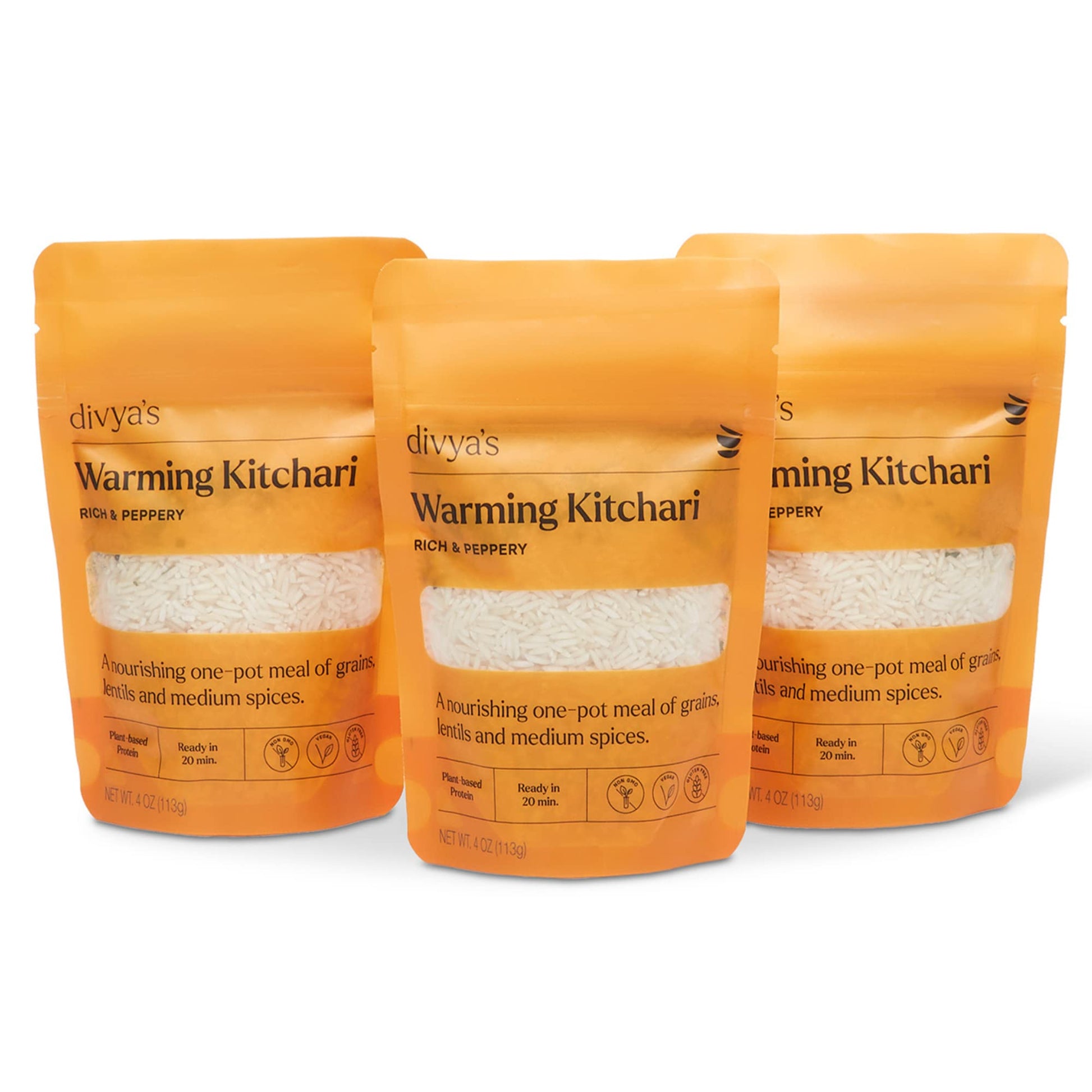 Divya's Warming Kitchari, Rich & Peppery, One-Pot Ayurvedic Meal with Grains, Lentils, & Spices, Healthy & Nourishing Plant-Base