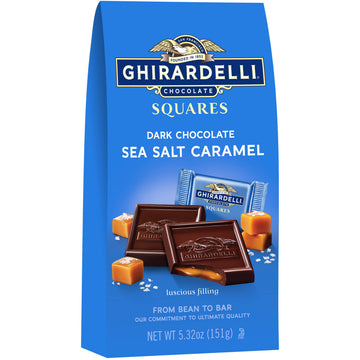 Ghirardelli Dark and Caramel Sea Salt, Chocolate Squares, 5.32 Ounce (Pack of 1)