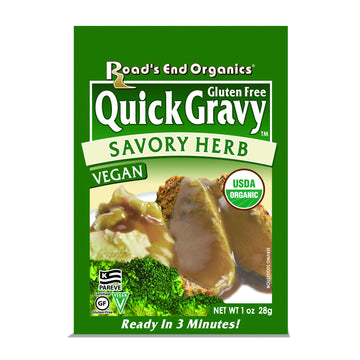 Roads End Organics Savory Herb Organic Gravy Mix - Vegetarian Gravy Mix Packets, Vegetarian Gravy Powder, Vegan Gravy Packets - 1 Oz (Pack Of 12)