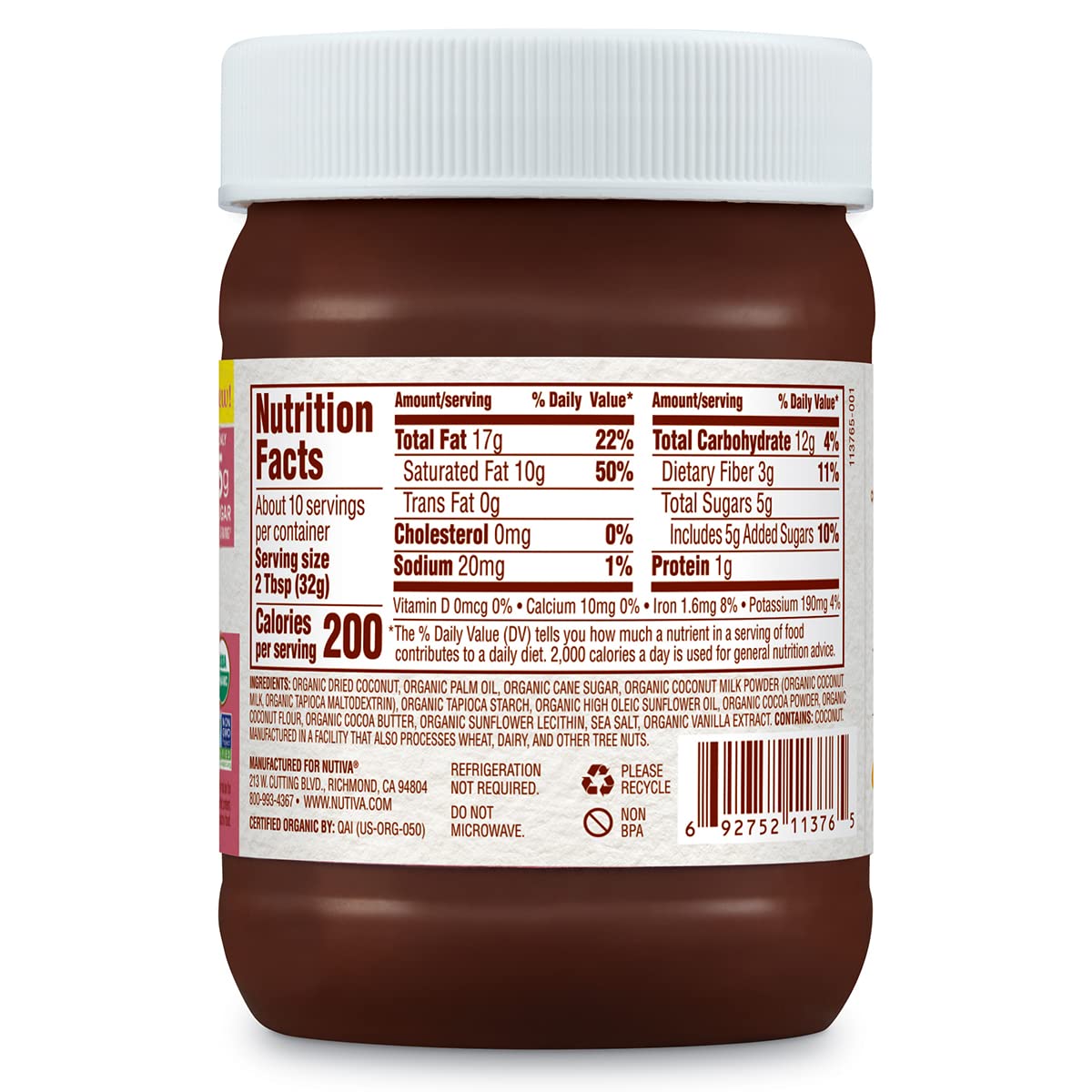 Og2 Nutiva Choccnut Sprd (6X11.50)