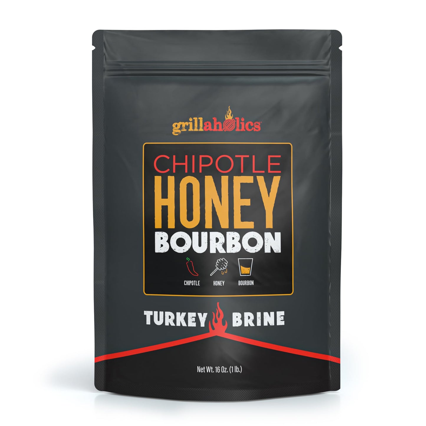 Grillaholics Chipotle Honey Bourbon Turkey Brine Kit for Smoking & Grilling, 16 oz Bag