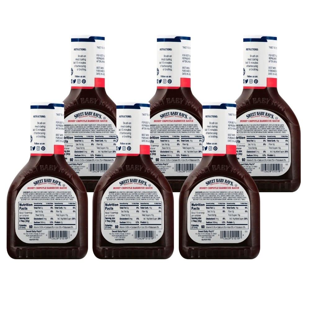 Sweet Baby Ray'S Barbecue Sauce, Honey Chipotle (18 Ounce (Pack Of 6))