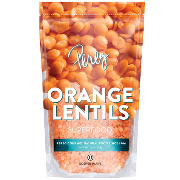 Pereg Orange Lentils (16 Oz) - Indian Split Masoor Daal - Non-GMO & Additive Free - Ideal for Stews, Indian Curries & Soups - Vegan Diet-Friendly - High In Protein & Fibres - Red Lentils - Quick Cooki