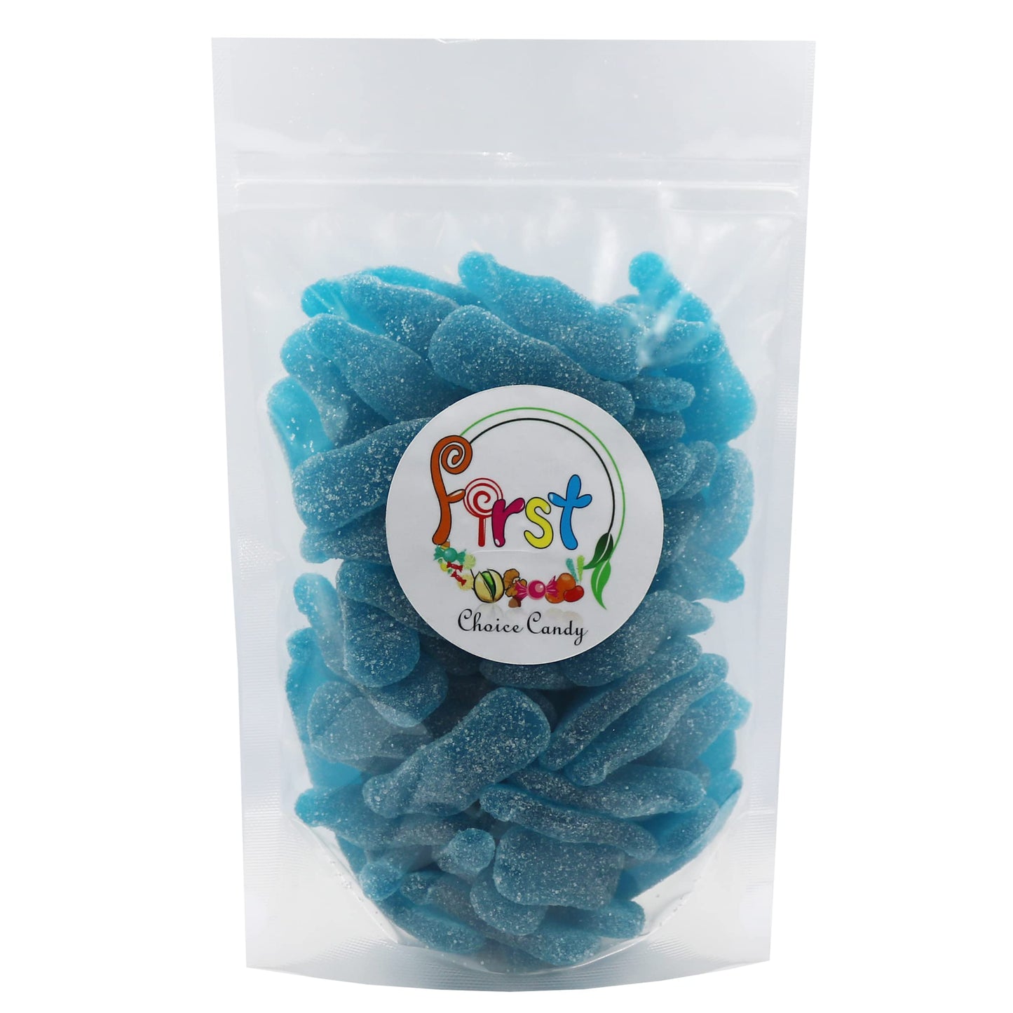 FirstChoiceCandy Gummy Cola Bottles (Sour Blue Raspberry, 2 Pound (Pack of 1))