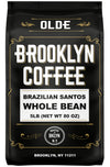 BROOKLYN COFFEE Whole Bean, Brazilian Santos Medium Roast (5lb) American, Breakfast, Classic - Fresh Bulk Coffee Beans Roasted W