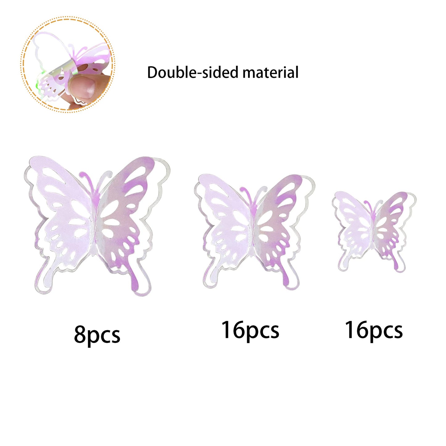 40 Pcs Mixed Size Pink Butterfly Cupcake Toppers Hollow Art 3D Butterfly Cupcake Decorations Baby Shower Wedding Anniversary Kid