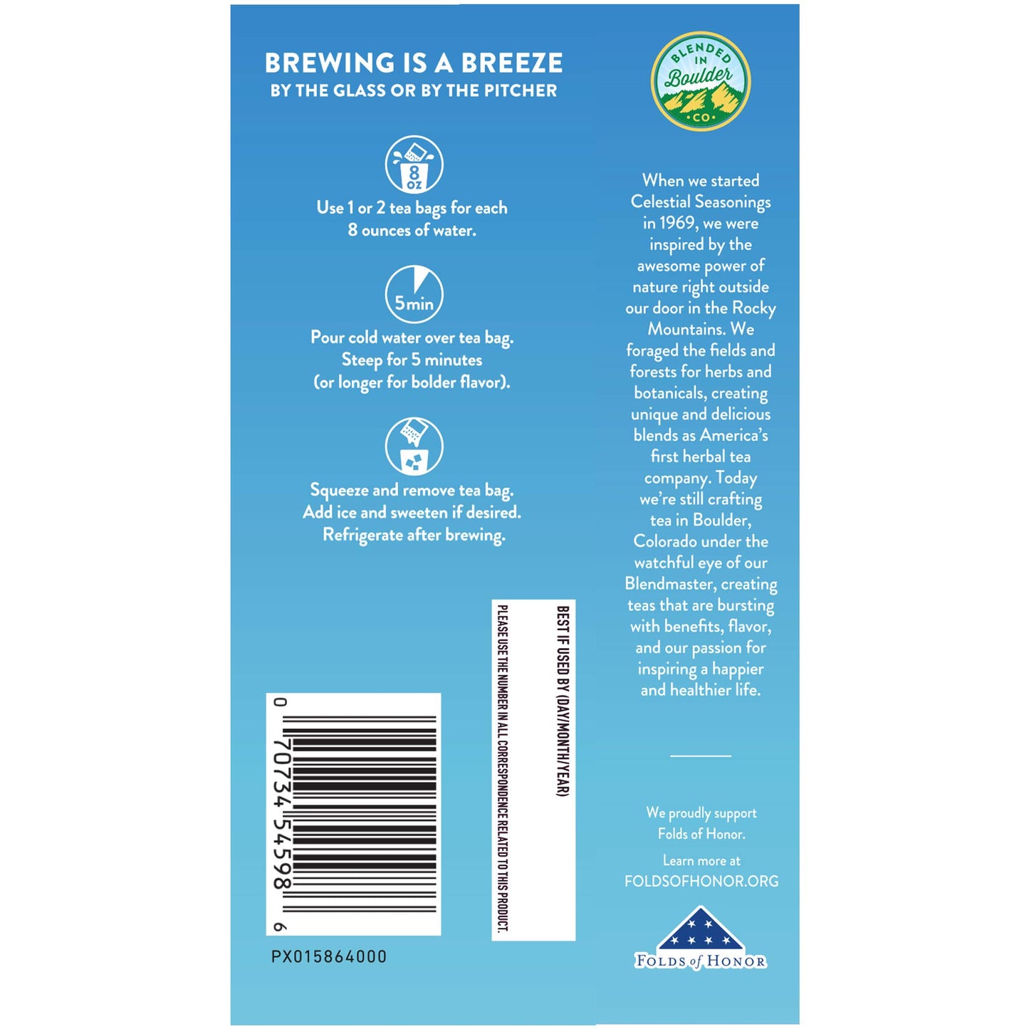 Celestial Seasonings Cold Brew Iced Tea, Red, White & Blueberry, Caffeine Free, 18 Count (Pack of 6)
