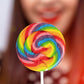 24 Rainbow Lollipops Individually Wrapped Non Broken 12 Large Swirl Lollipop 3  and 12 Large Twisty Pops, Perfect Suckers for Gi