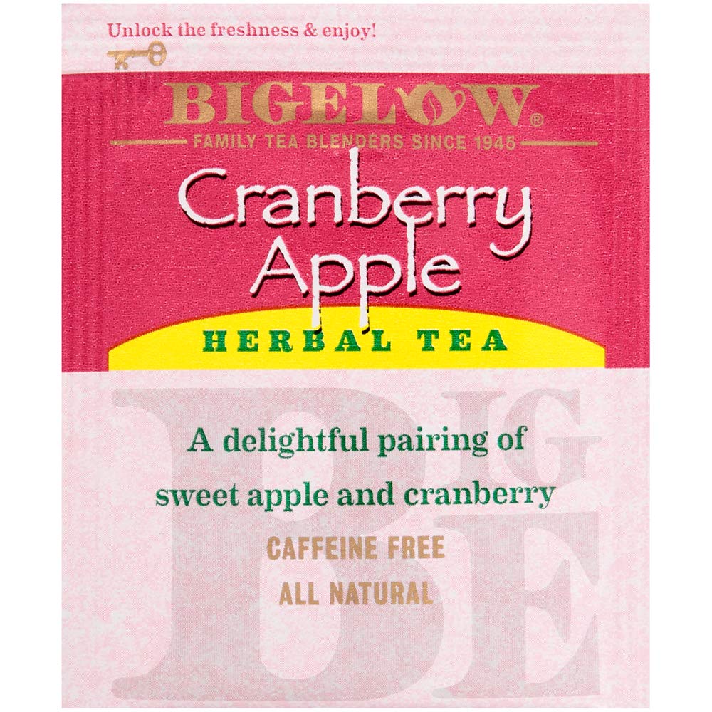 Bigelow Cranberry Apple Herbal Tea Bags 28-Count Box (Pack Of 1) Cranberry Apple Hibiscus Flavored Herbal Tea Bags All Natural N
