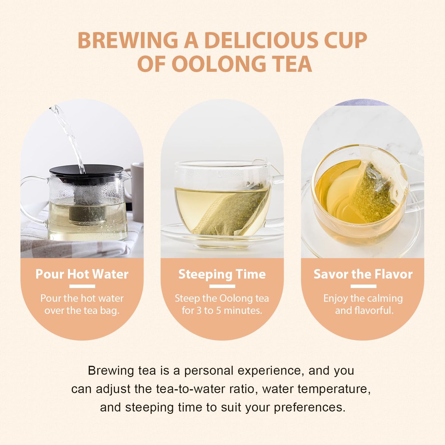 Soeos Organic Oolong Tea  100 Tea Bags  Low Caffeine  6.3 Ounce  Hot and Cold Brew  Fresh and Healthy Oolong Tea