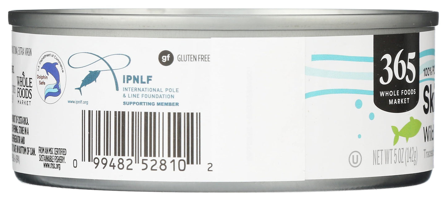 365 By Whole Foods Market, Skipjack Tuna In Extra Virgin Olive Oil, Salt Added, 5 Ounce