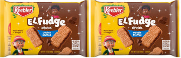 Keebler E.L. Fudge Double Stuffed Elfwich Cookies, Sandwich Cookies Stuffed with Crme Filling, 13 oz (Pack of 2)